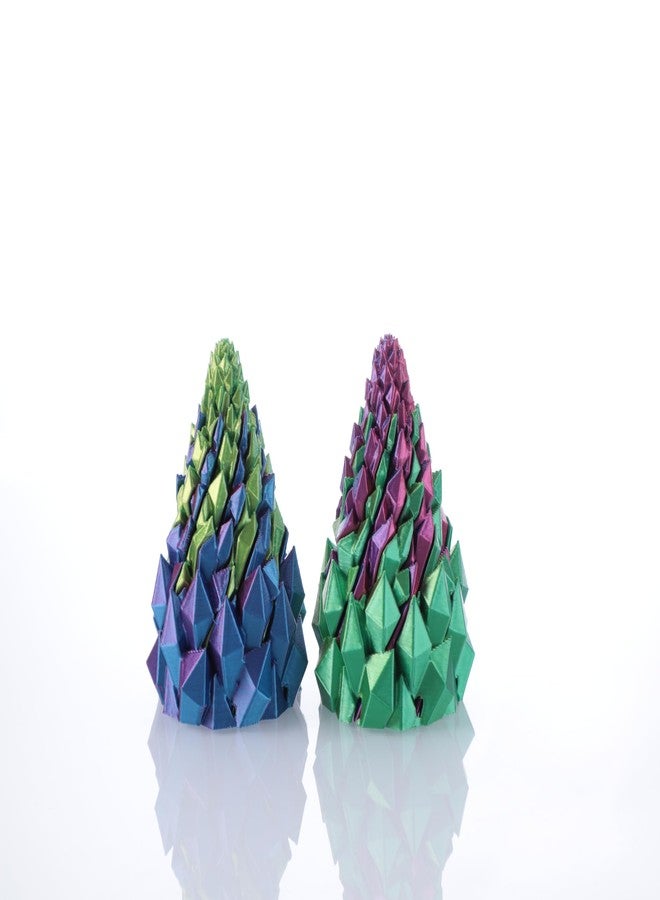 Yonaso 2 Pack Impossible Cone,Spiral Cone Fidget Toys - Christmas Pine Cone Design with 2-Tier Stackable Spirals,3D Printed Desk Decor for Anxiety Relief, Cool Office Gift Set for Adults&Kids - Image 2